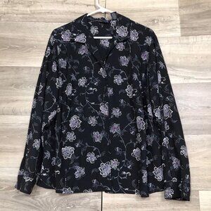 Laura Scott Floral Blouse Size 16